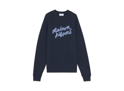 Maison Kitsune Handwritten Stripe Comfort Sweatshirt "Navy"