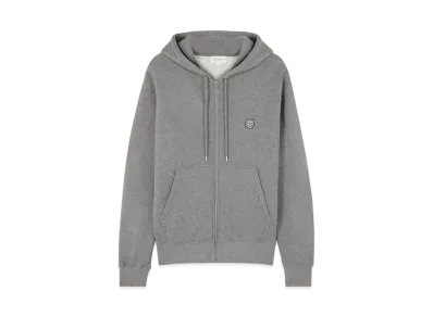 Maison Kitsune Bold Foxhead Patch Comfort Zip Hoodie "Medium grey melange"