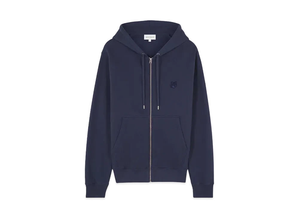 Maison Kitsune Bold Foxhead Patch Comfort Zip Hoodie "Ink blue"