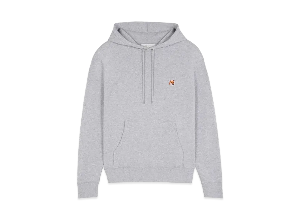 Maison Kitsune Fox Head Patch Regular Hoodie "Light Grey Melange"