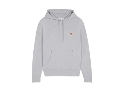 Maison Kitsune Fox Head Patch Regular Hoodie "Light Grey Melange"
