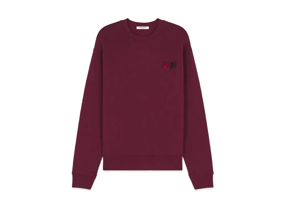 Maison Kitsune Double Bold Fox Head Patch Comfort Sweatshirt "Burgundy"