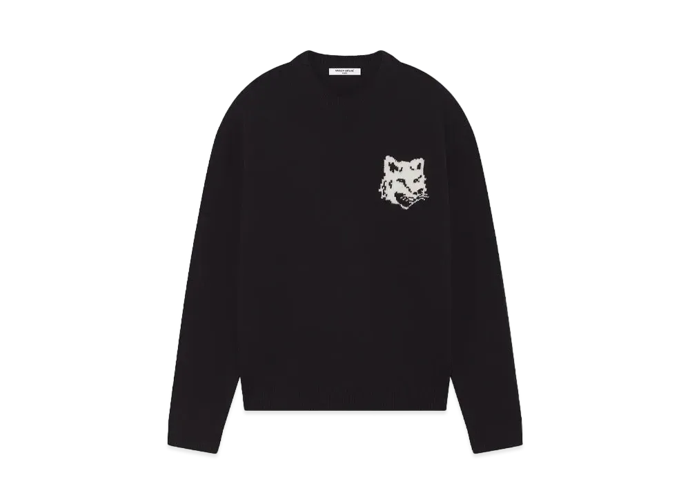 Maison Kitsune Fox Head Intarsia Comfort Jumper "Black"