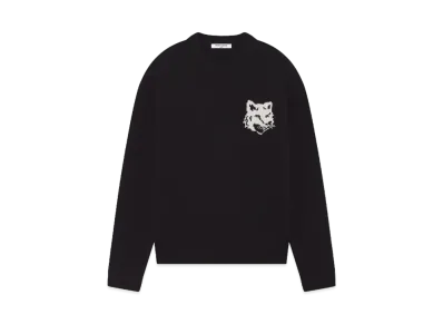 Maison Kitsune Fox Head Intarsia Comfort Jumper "Black"