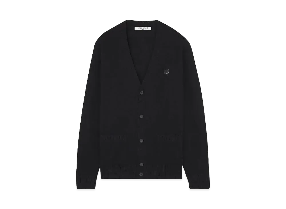 Maison Kitsune Bold Fox Head Patch Regular Cardigan "Black"