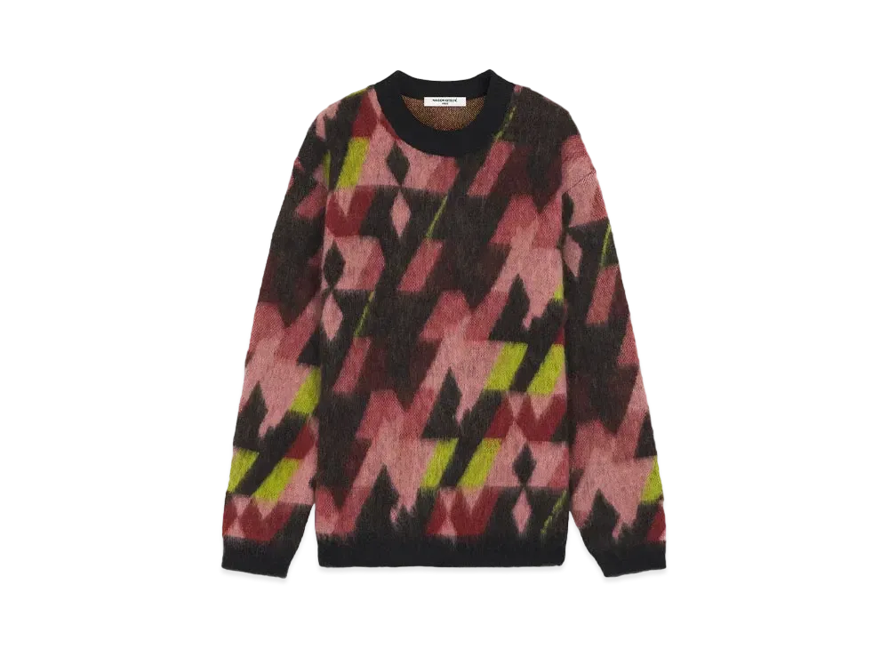 Maison Kitsune Graphic Mohair Jacquard Jumper "Pecan/Pasture Rose"