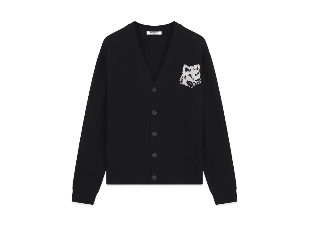 Maison Kitsune Bold Fox Head Patch Comfort Rib Cardigan 