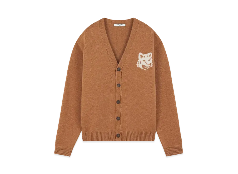 Maison Kitsune Fox Head Intarsia Comfort Cardigan "Sequoia"