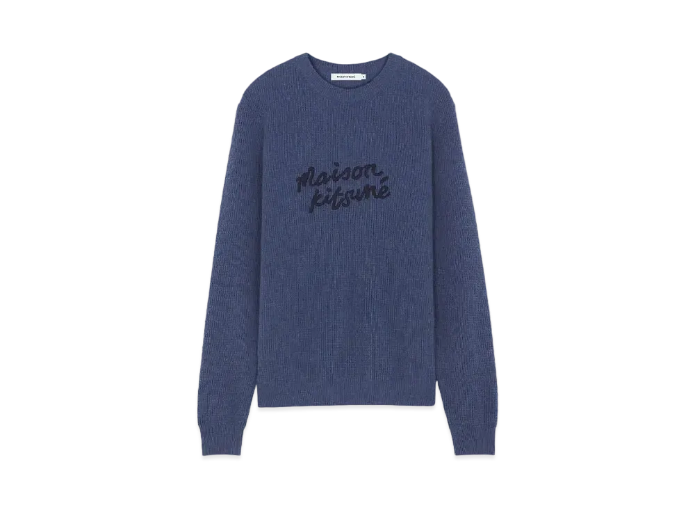 Maison Kitsune Handwriting Comfort Jumper "Storm Blue"