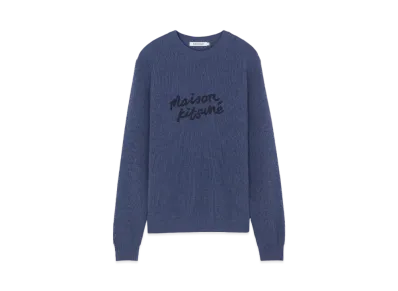 Maison Kitsune Handwriting Comfort Jumper "Storm Blue"