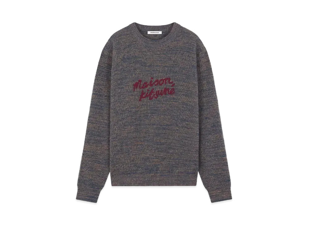 Maison Kitsune Handwriting Comfort Jumper "Birch/Lake Blue"
