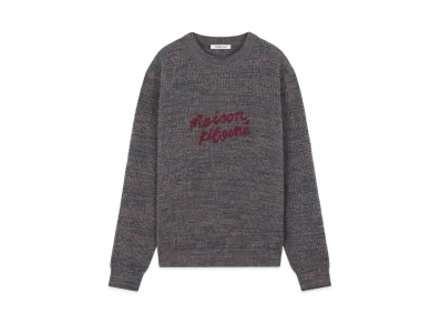 Maison Kitsune Handwriting Comfort Jumper "Birch/Lake Blue"