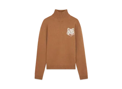 Maison Kitsune Fox Head Intarsia Comfort High Neck Jumper "Sequoia"