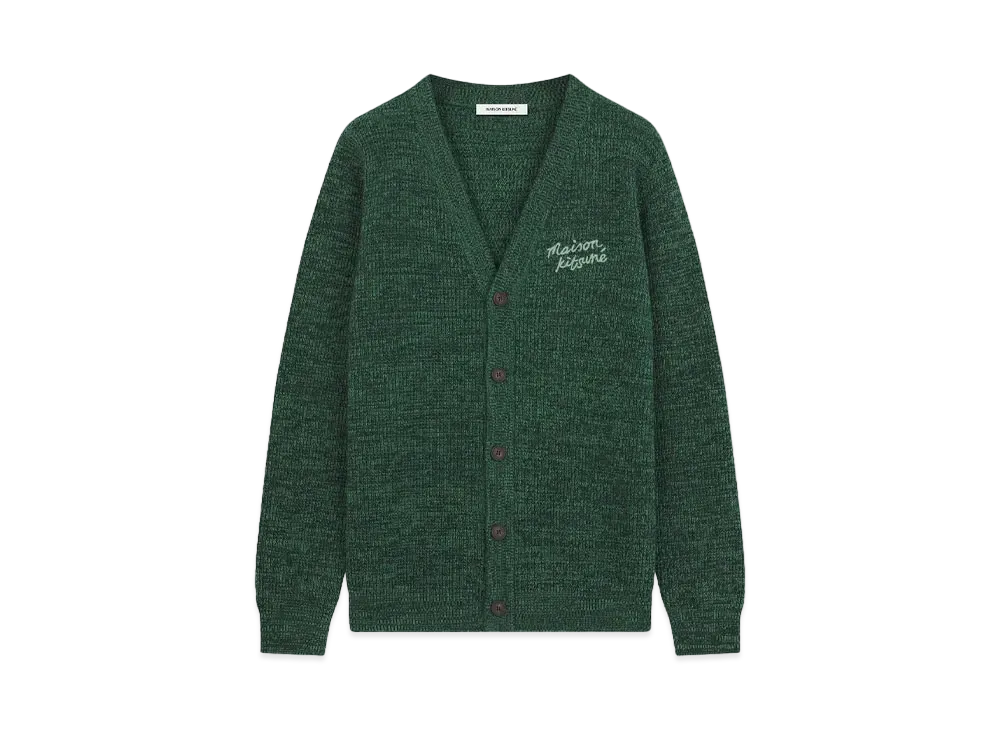 Maison Kitsune Handwriting Comfort Cardigan "Ranger Green/Eucalyptus"