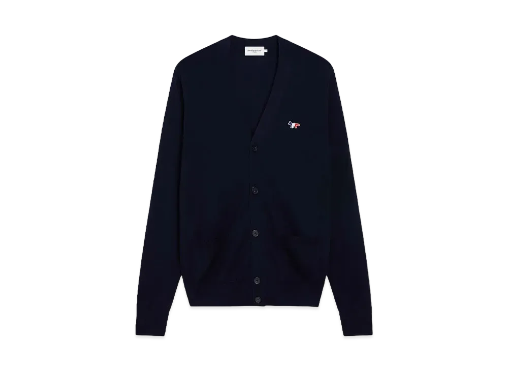 Maison Kitsune Tricolor Fox Patch Classic Cardigan "Navy"