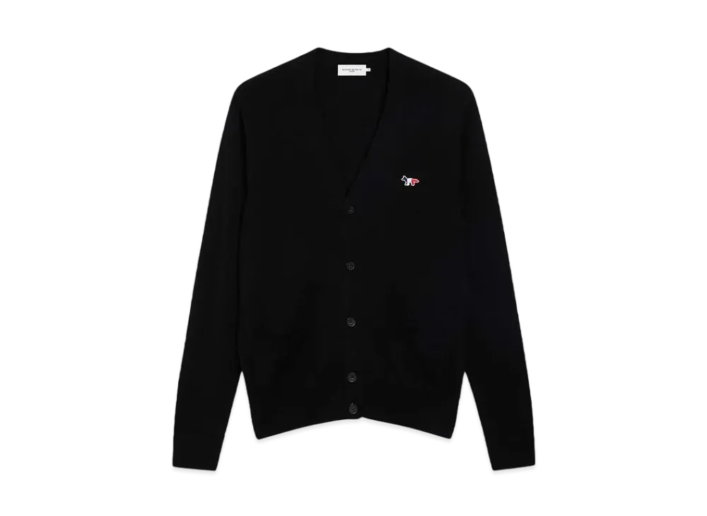 Maison Kitsune Tricolor Fox Patch Classic Cardigan "Black"