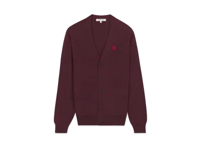 Maison Kitsune Double Bold Fox Head Patch Regular Cardigan "Burgundy"
