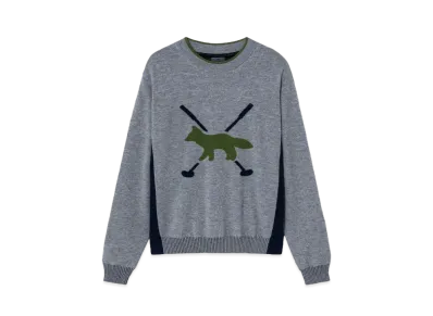 Maison Kitsune Big Profile Fox Pullover Sweater "Grey Melange"