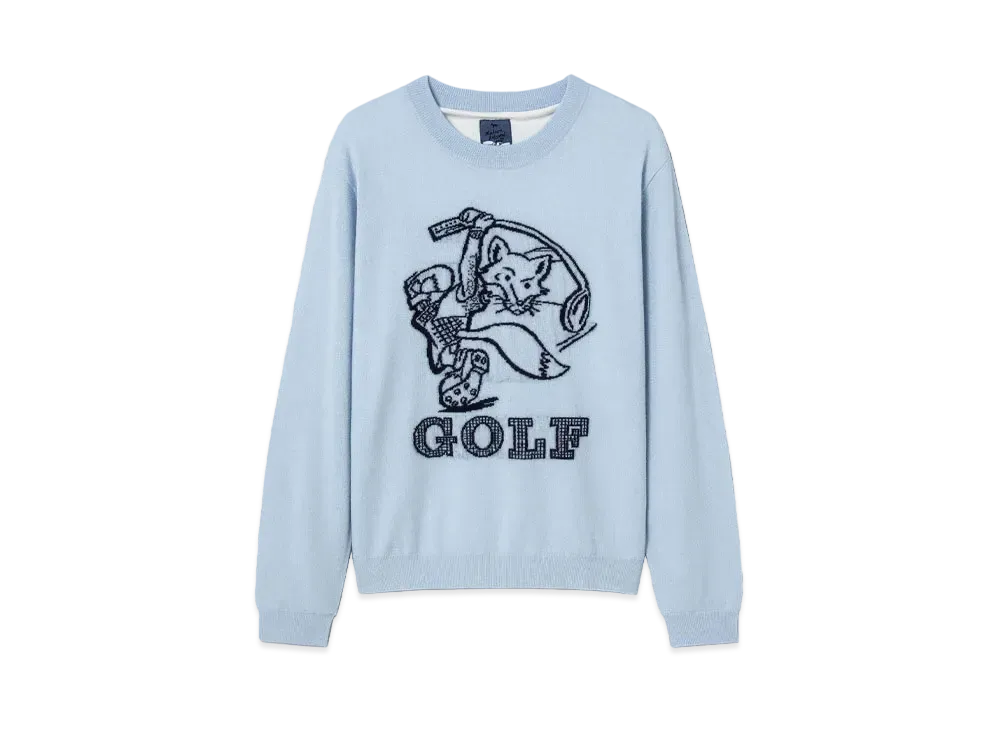 Maison Kitsune Swing Fox Pullover Sweater "Light Blue"