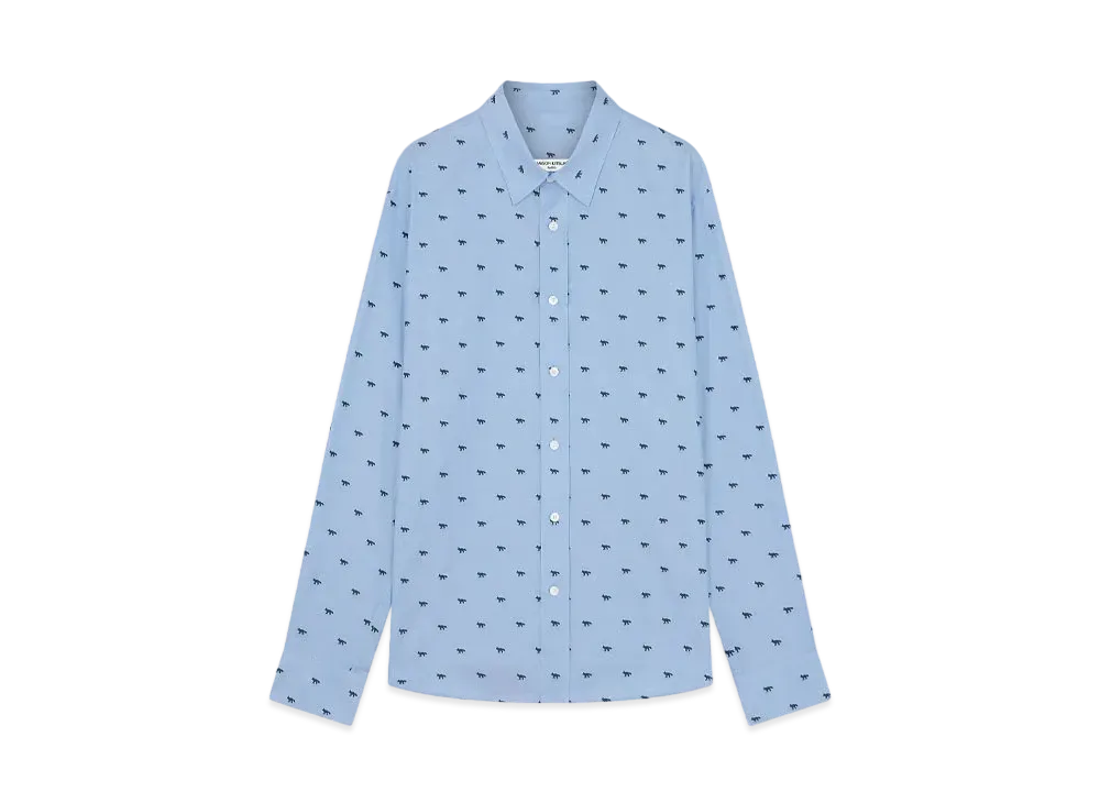 Maison Kitsune Profile Fox Casual Shirt "Light Blue/Green"