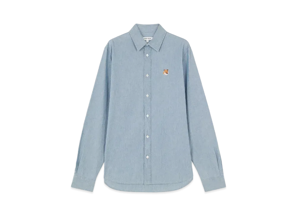 Maison Kitsune Fox Head Classic Shirt "Indigo"