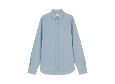 Maison Kitsune Fox Head Classic Shirt "Indigo"