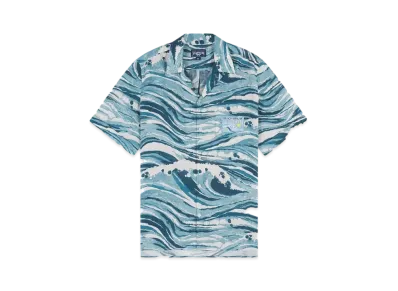 Maison Kitsune X Vilebrequin Hawaiian Shirt "Storm Blue Design"