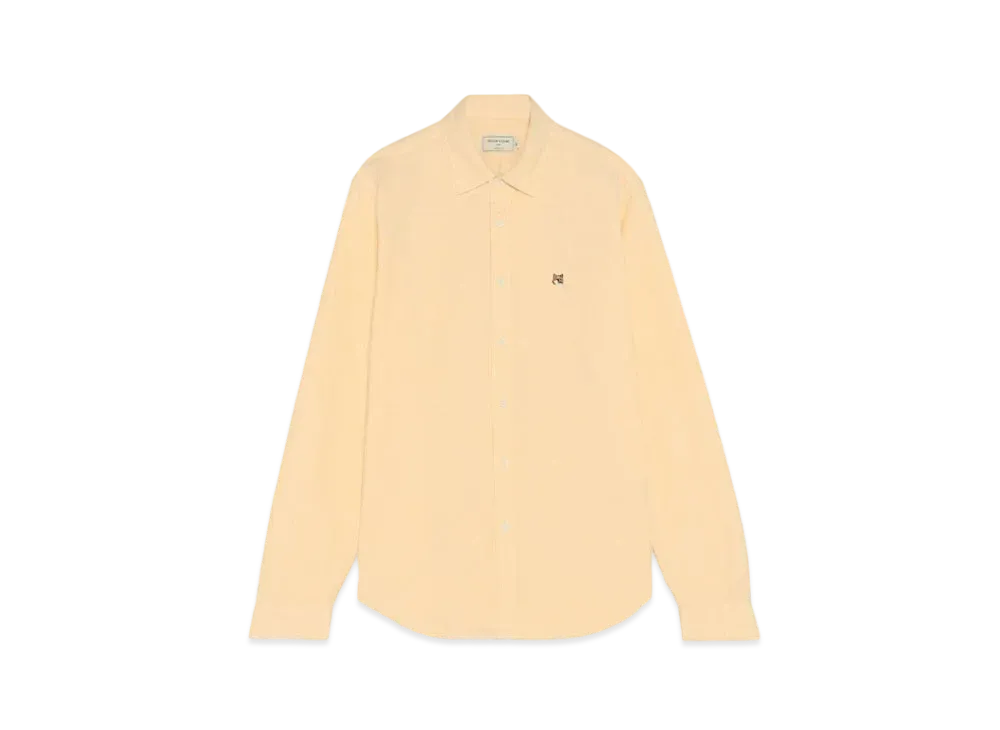 Maison Kitsune Fox Head Embroidered Oxford Shirt "Yellow"