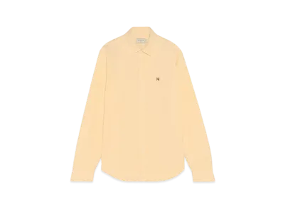 Maison Kitsune Fox Head Embroidered Oxford Shirt "Yellow"
