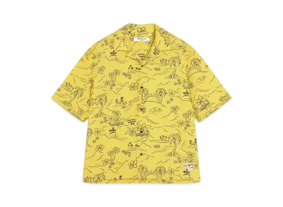 Maison Kitsune Tropical Palm Resort Shirt "Honey Gold"