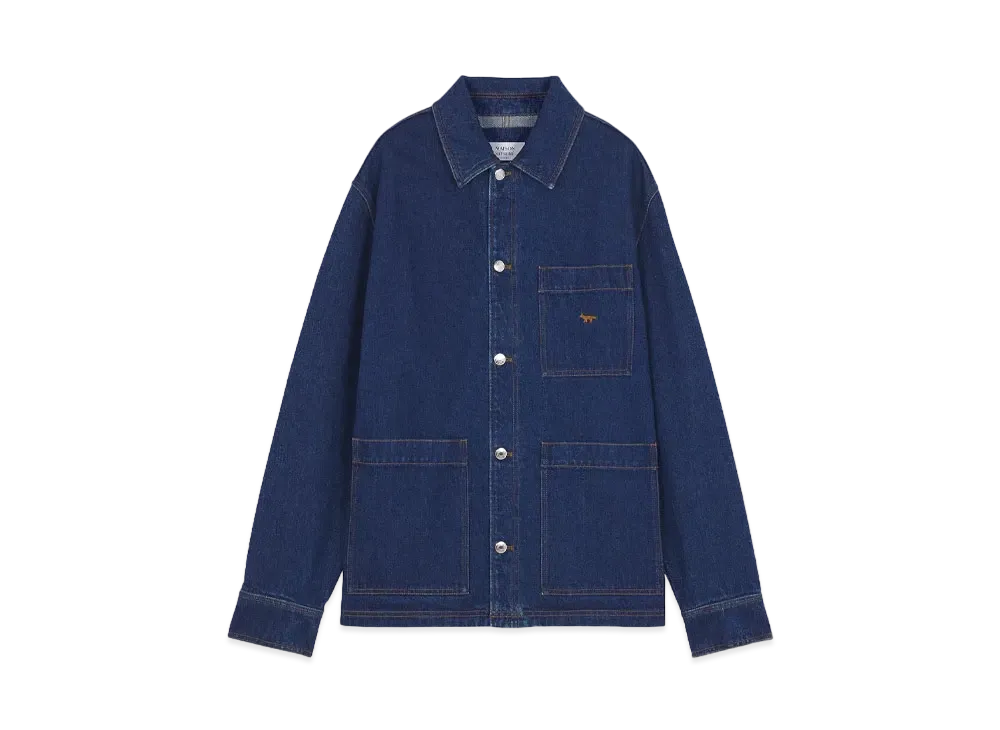 Maison Kitsune Denim Workwear Jacket "Stone Washed Indigo"