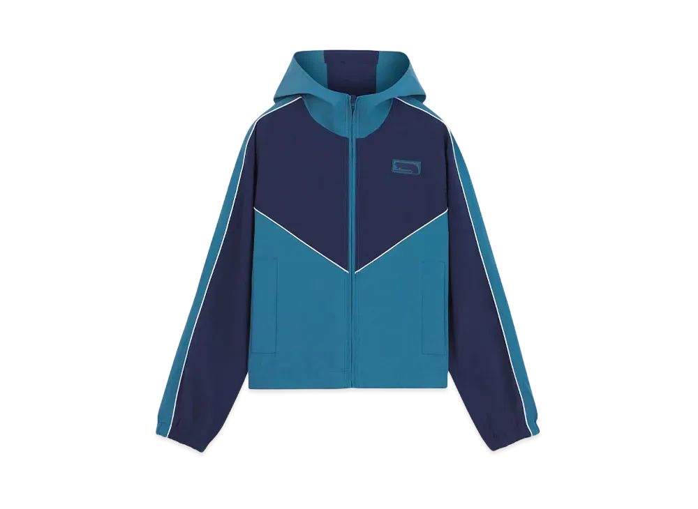 Maison Kitsune Technical Windbreaker "Lakeblue/Navy Colorblock"