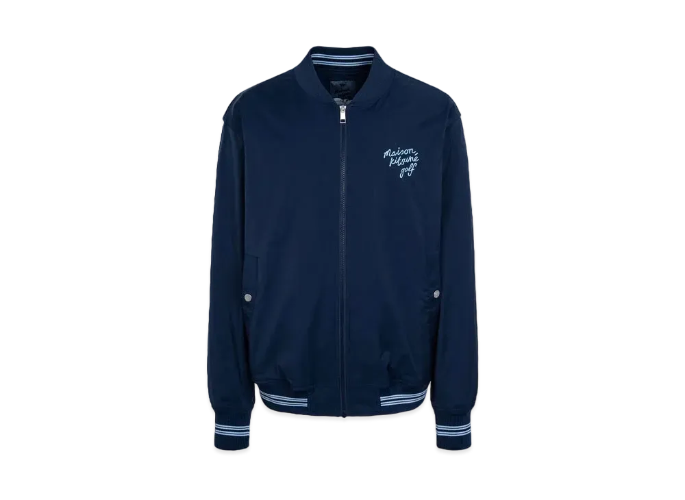 Maison Kitsune Golf Fox Head Stadium Jacket "Navy"