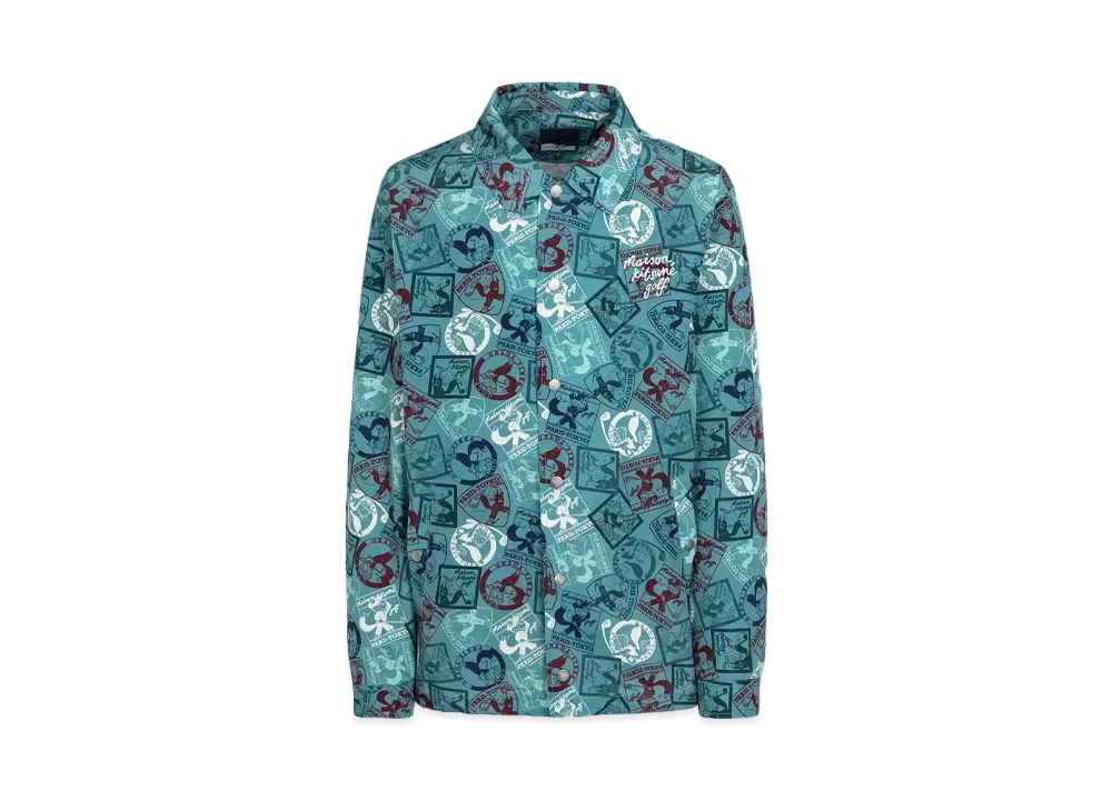 Maison Kitsune Golf Coach Jacket "Blue Green"