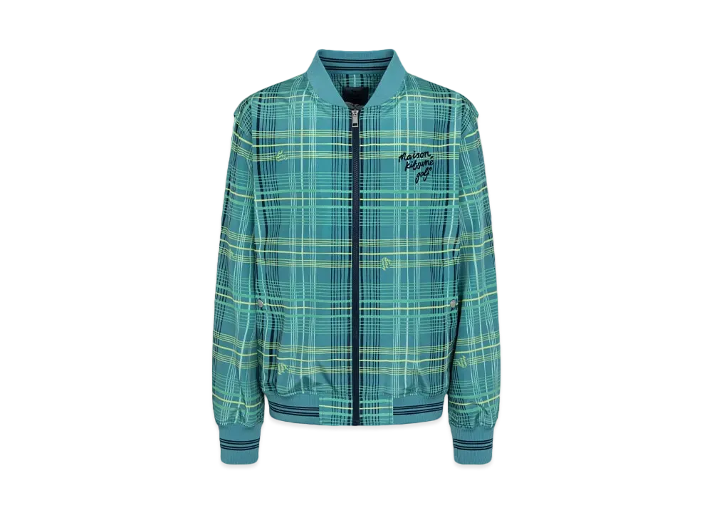 Maison Kitsune Golf Fox Head Stadium Jacket "Blue Green"