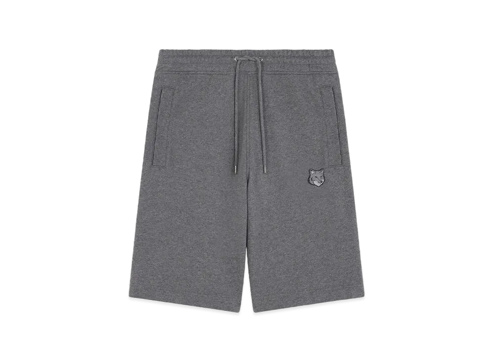 Maison Kitsune Bold Fox Head Patch Oversized Jog Shorts "Dark Grey Melange"