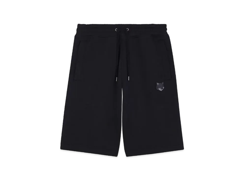 Maison Kitsune Bold Fox Head Patch Oversized Jog Shorts "Black"