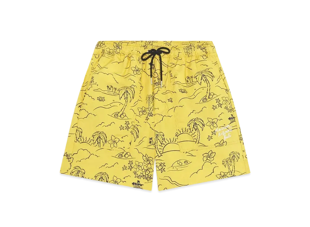 Maison Kitsune Tropical Palm Casual Board Short "Honey Gold"