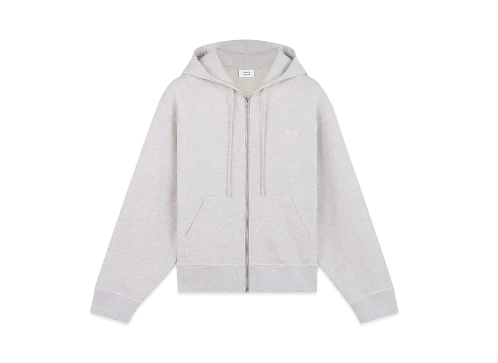 Maison Kitsune Baby Fox Patch Zip Hoodie "Light Grey Melange"