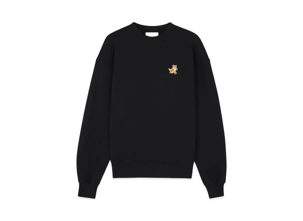 Maison Kitsune Women'S Speedy Fox Patch Comfort Sweatshirt "Black"