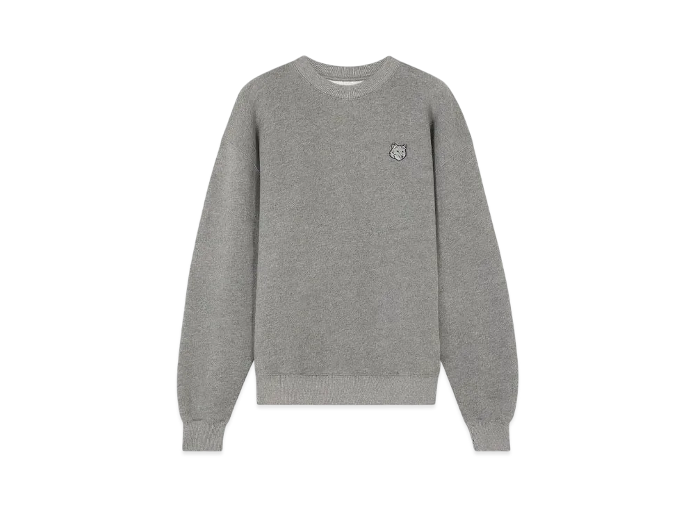 Maison Kitsune Women'S Bold Fox Head Patch Comfort Sweatshirt "Medium Grey Melange"