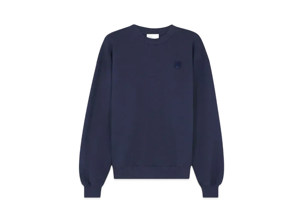 Maison Kitsune Women'S Bold Fox Head Patch Comfort Sweatshirt "Ink Blue"