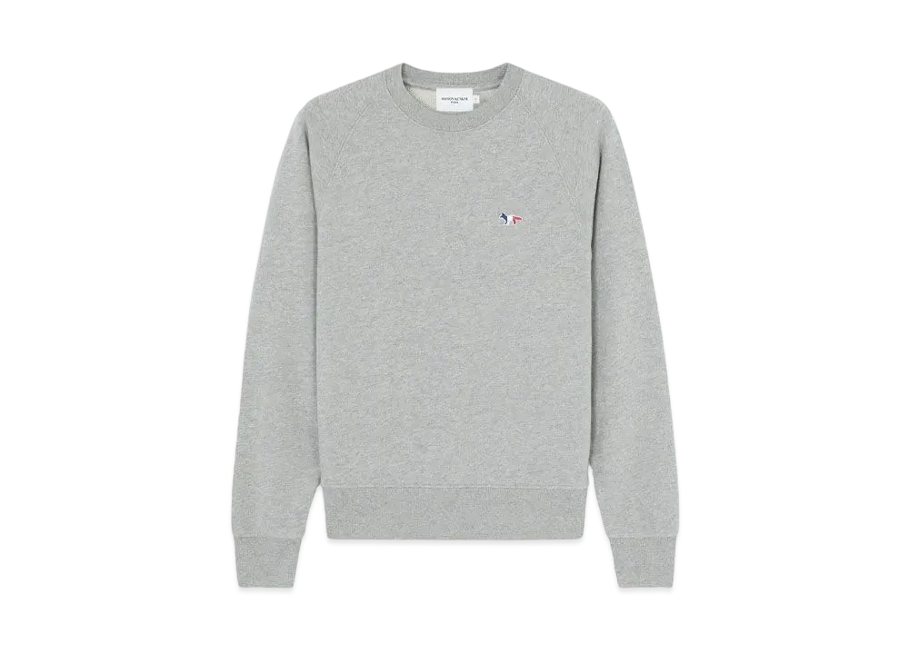 Maison Kitsune Tricolor Fox Patch Adjusted Sweatshirt "Grey Melange"