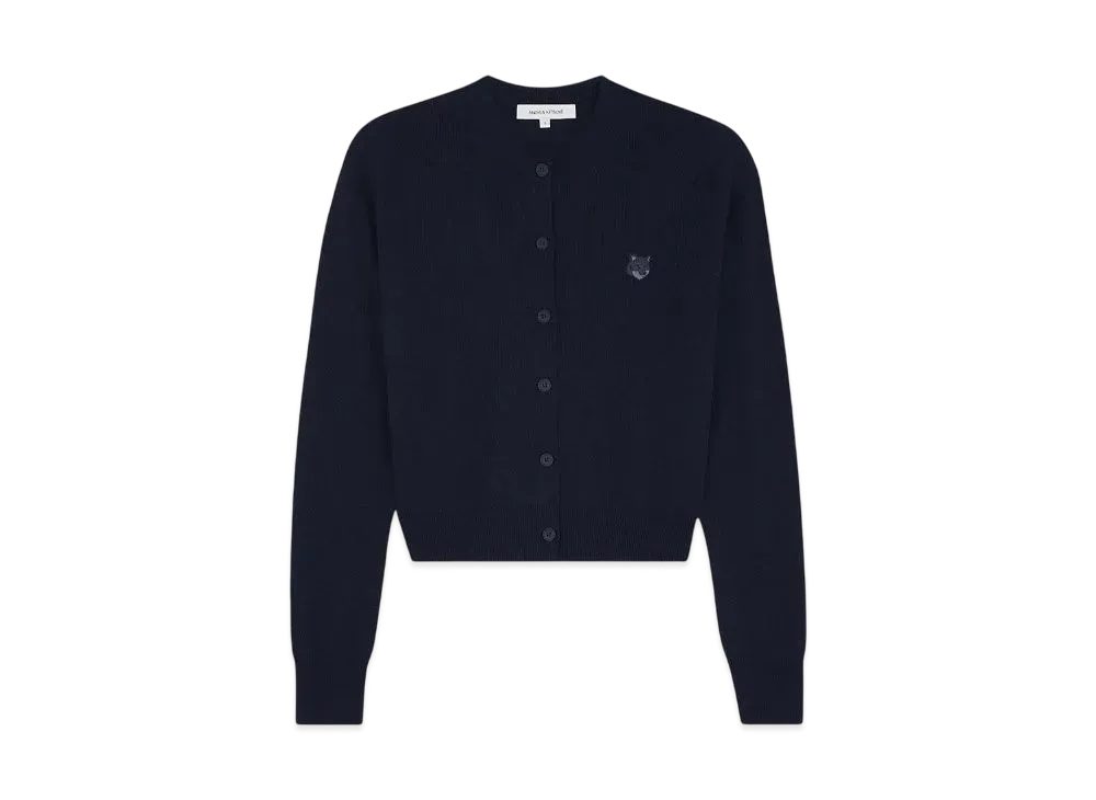 Maison Kitsune Women'S Bold Fox Head Patch Regular Cardigan "Ink Blue"