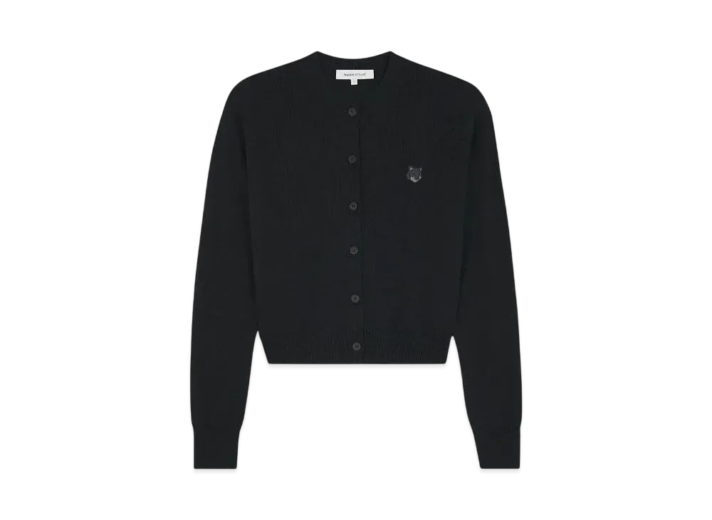 Maison Kitsune Women'S Bold Fox Head Patch Regular Cardigan "Black"