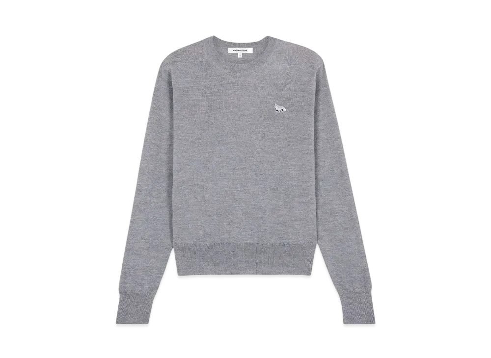 Maison Kitsune Baby Fox Patch Regular Jumper "Medium Grey Melange"