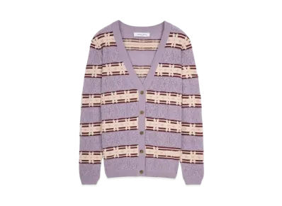 Maison Kitsune Fair Isle Cardigan "Lunar Grey/Redstar"