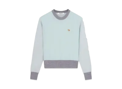 Maison Kitsune Baby Fox Patch Color Block Jumper "Peppermint"