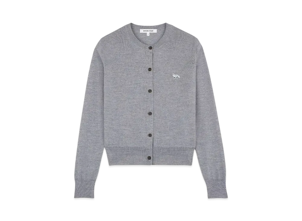 Maison Kitsune Baby Fox Patch Regular Cardigan "Medium Grey Melange"