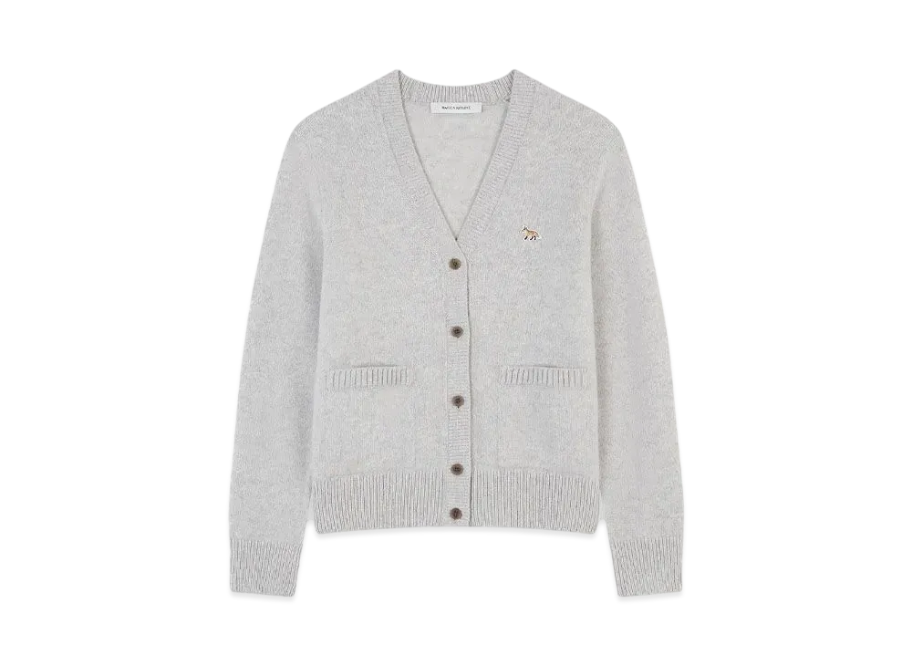 Maison Kitsune Baby Fox Patch Boxy Cardigan "Light Grey Melange"